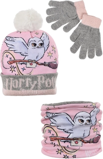 Harry Potter winterset met muts, colsjaal en handschoenen grijs