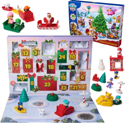 Adventskalender PAW PATROL met 24 verrassingen – figuurtjes en winterse accessoires