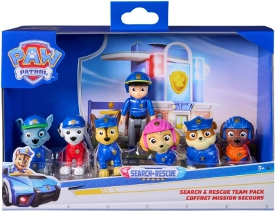 Paw Patrol set van 7 speelfiguren voor zoek- en reddingsacties