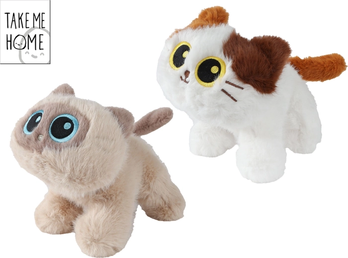 Pluchen kat Take Me Home met grote ogen - 1 stuk