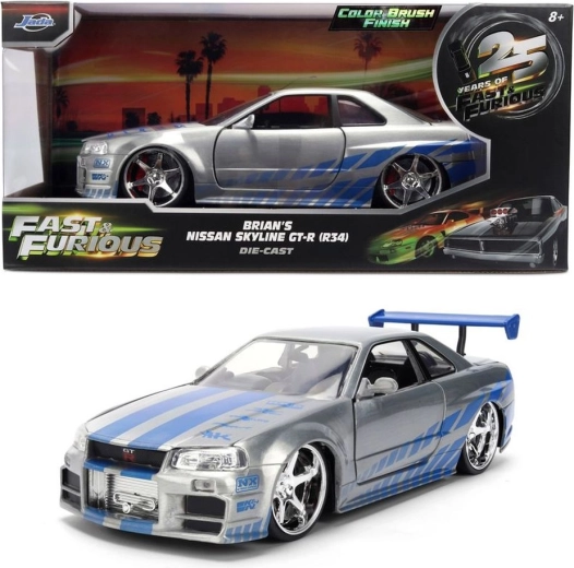 Jada-model Nissan Skyline GT-R uit de film Fast & Furious, jubileumeditie 1:24