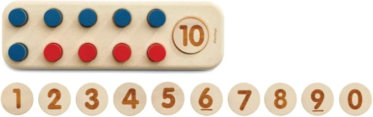 PlanToys houten rekenset voor optellen, aftrekken en vermenigvuldigen 1–20