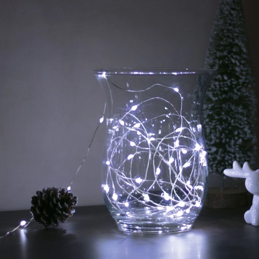 Kerstverlichting met LED-lichtsnoer 5 m, 50 LED's, koud wit