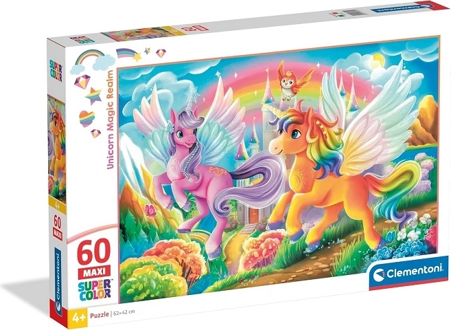 Clementoni maxi puzzel eenhoorns 60 stukjes Unicorn Magic