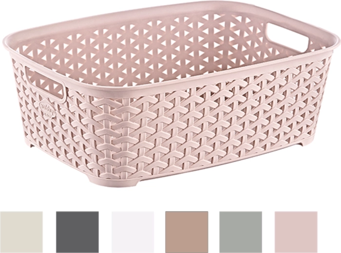 Plastic mandje met ratanpatroon 29 × 22 × 11 cm, 5,2 l