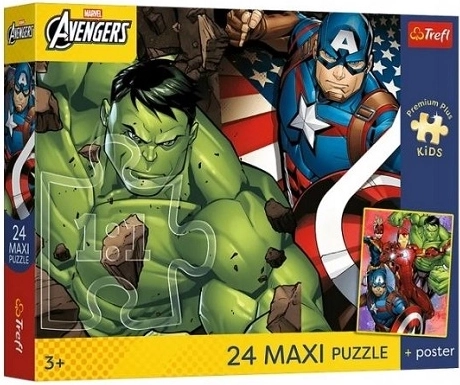 Trefl Marvel Avengers maxi puzzel 24 stukjes met poster