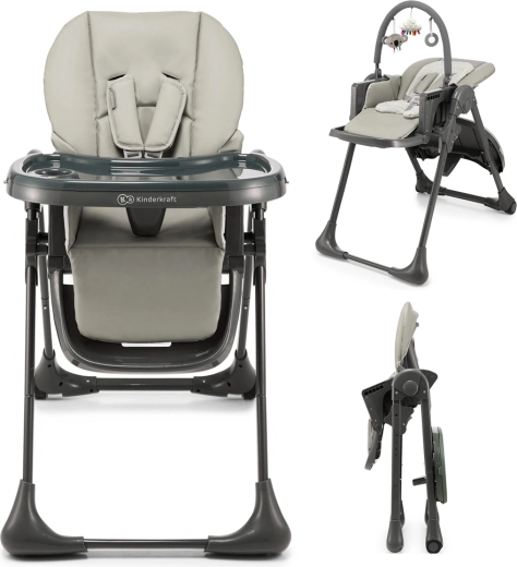 Kinderkraft Tummie 2-in-1 kinderstoel en ligstoeltje – grijs