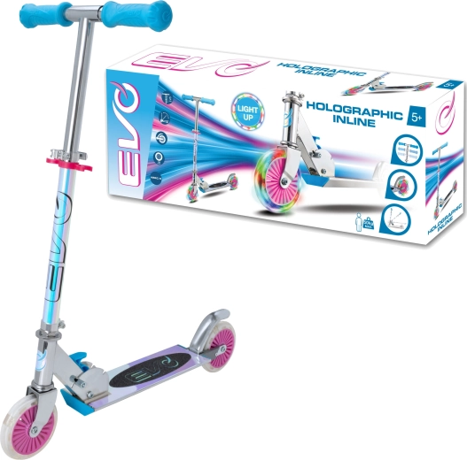 EVO opvouwbare kinderstep met LED-wielen Holographic Inline
