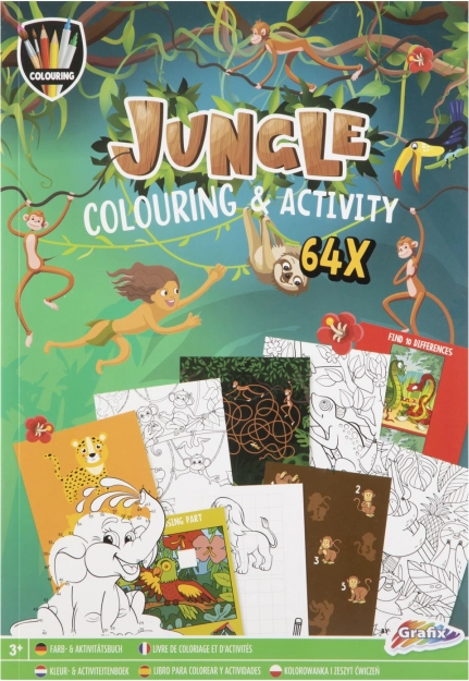 Kleur- en activiteitenboek Jungle A4