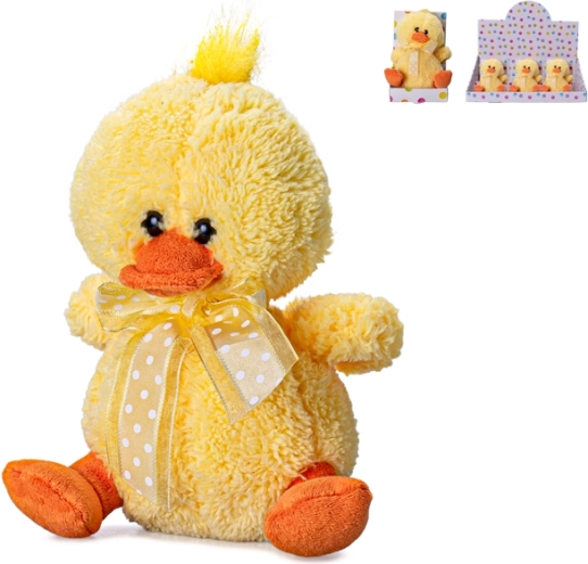 Pluchen eendje met strik 15 cm