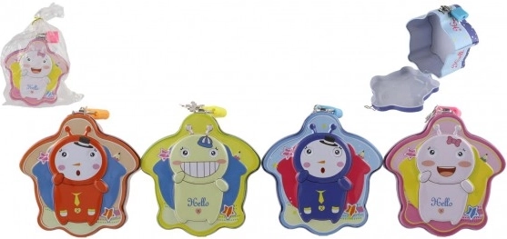 Kinderspaarpot van metaal met hangslot 10 × 6 cm – 4 kleuren