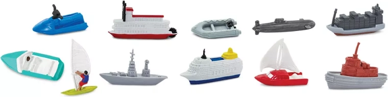 Safari Ltd. zak met replica’s boten op het water (48 stuks)