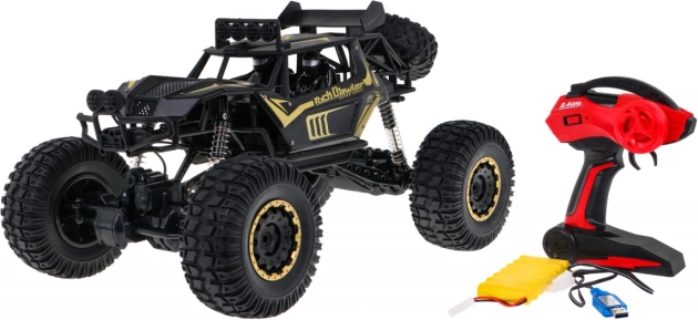 Metalen RC rock crawler 1:8 met 4x4-aandrijving en LED voor kinderen 3+