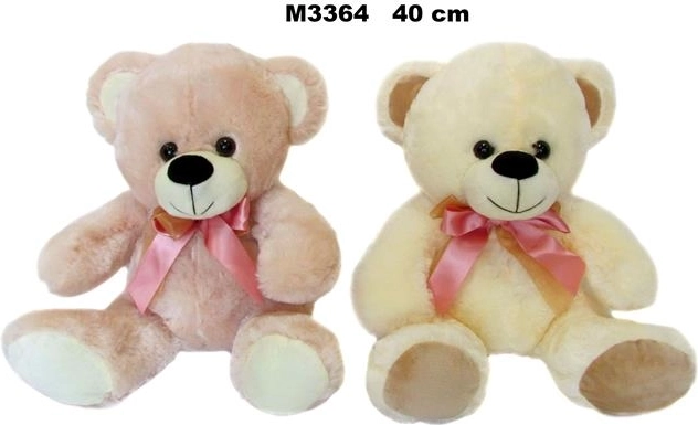 Pluchen teddybeer met strik 40 cm - 1 stuk