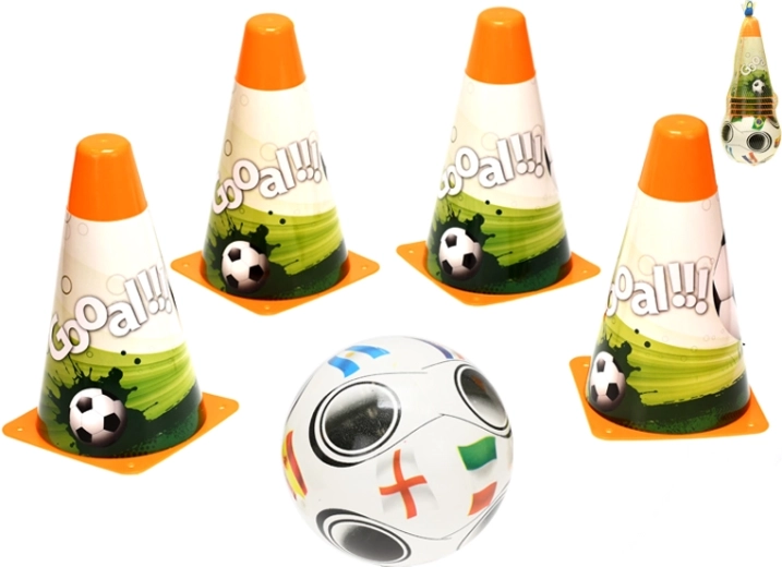 Kinder voetbaltrainingsset met bal en pionnen