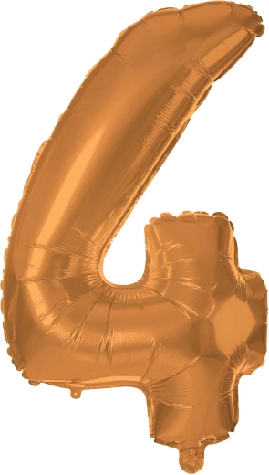 Folieballon cijfer 4 30 cm brons Toro