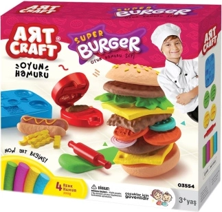 Art craft boetseerset voor het maken van een hamburger 200 g