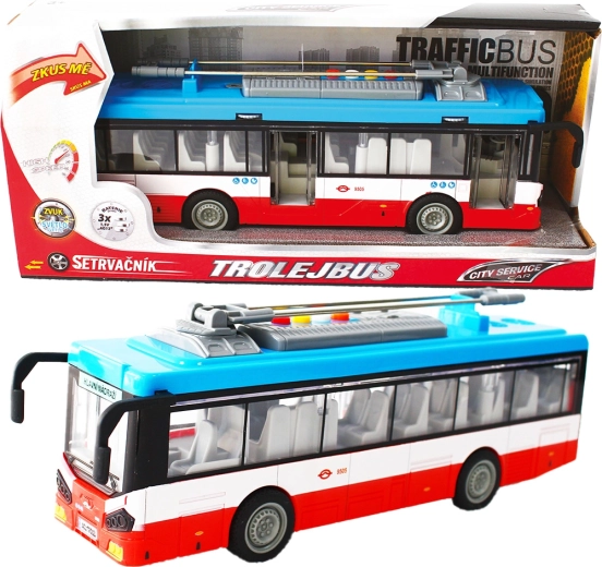 Stedelijke trolleybus met vliegwiel met licht en geluid – rood