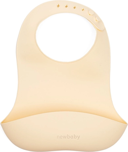 Siliconen slabbetje NEW BABY beige