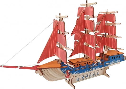 Woodcraft houten 3D-puzzel Europese zeilboot