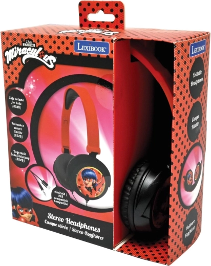 Opvouwbare bedrade kinderhoofdtelefoon Miraculous: Ladybug en Cat Noir
