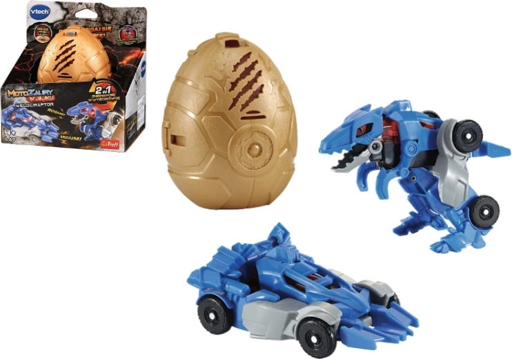 VTech Motozaurus Velociraptor in ei – transformeerbare dinosaurus naar auto met licht en geluid