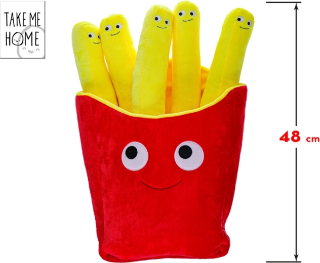 Pluchen speelgoed frietjes met gezicht 48 cm