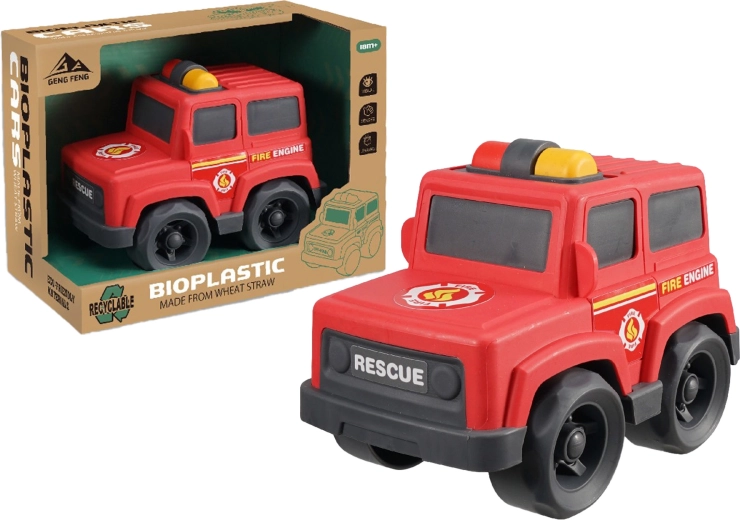 Bioplastische brandweerauto 17 cm