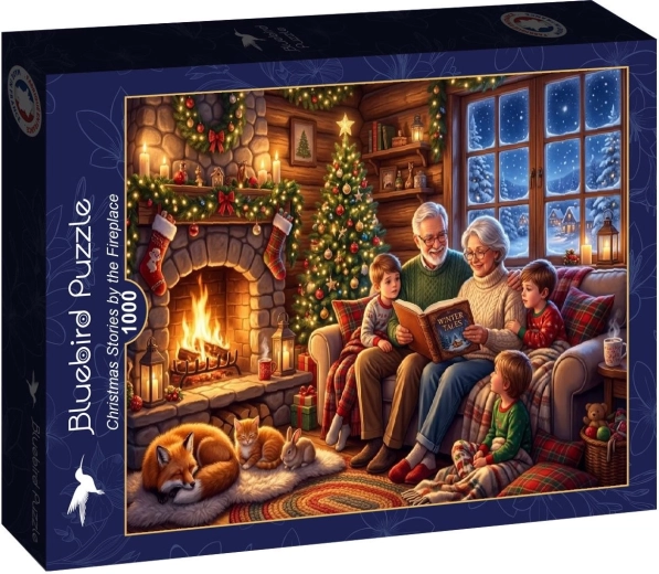 Bluebird-puzzel Kerstverhalen bij de open haard 1000 stukjes