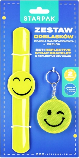 Reflecterende armband en sleutelhanger met smiley