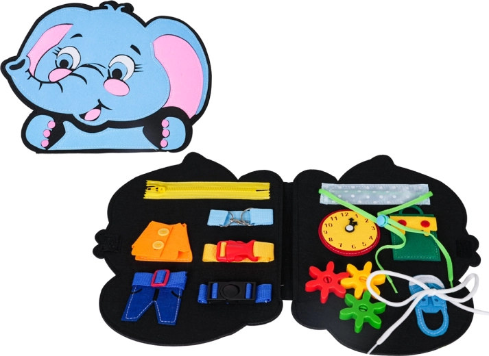 Multifunctioneel manipulatibord olifantje van vilt