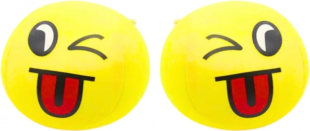 Zachte gele Emoji-bal 9 cm
