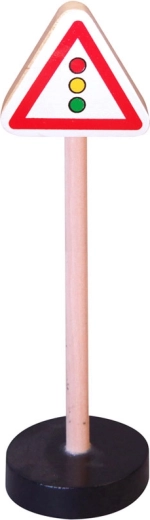 Houten verkeersbord – Let op: verkeerslicht