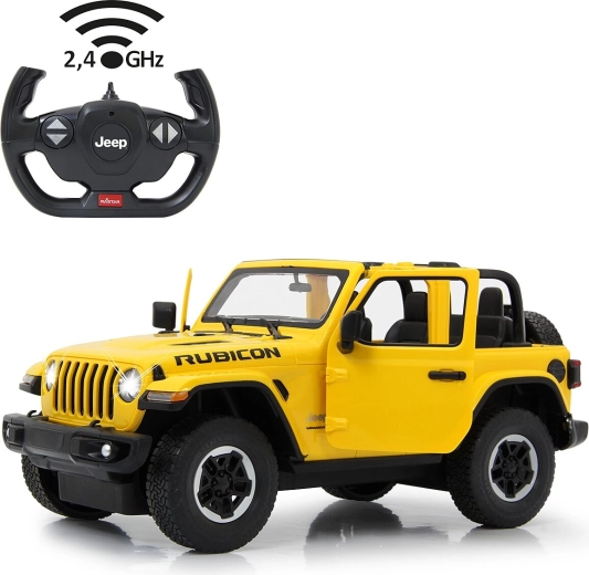 Jamara Jeep Wrangler JL 1:14 gele RC-auto 2,4 GHz met handmatig te openen deuren