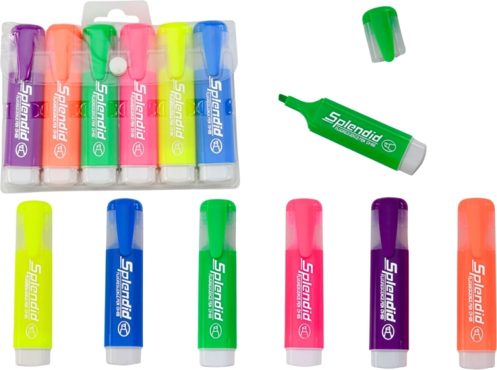 Set van 6 pastelmarkeerstiften