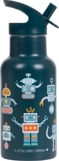 A Little Lovely Company roestvrijstalen dubbelwandige drinkfles 350 ml robots