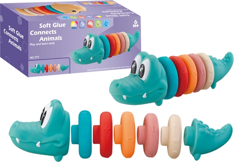 Zachte educatieve piramide krokodil voor baby’s