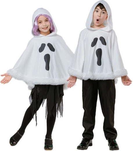 Kinderponcho met capuchon – spook