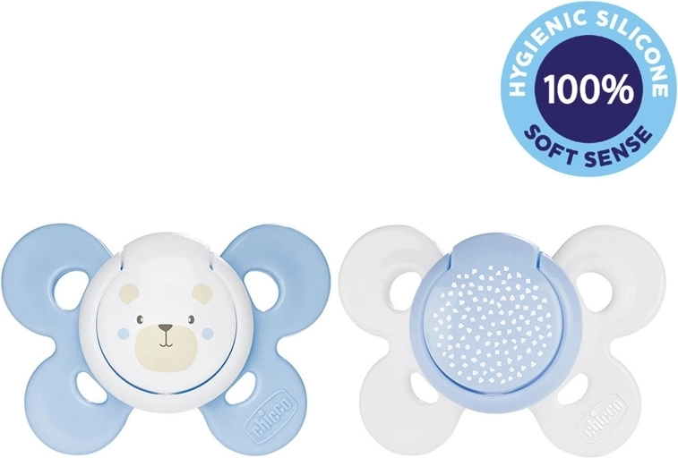 Chicco fopspeen Physio Comfort siliconen 2–6 mnd, beren-/stipmotief, 2 stuks