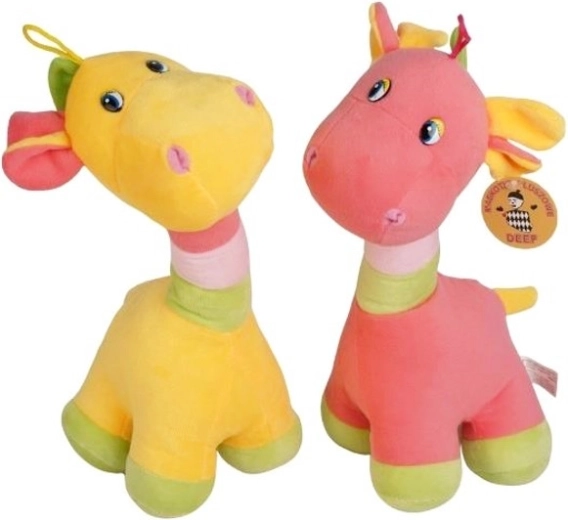 Kleurrige babygiraf met rammelaar
