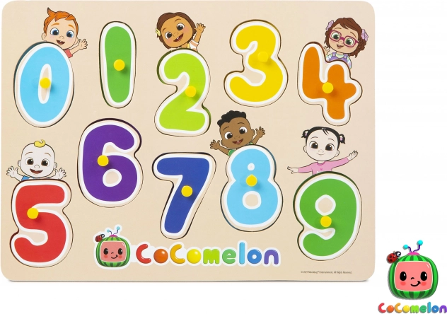 Houten inlegpuzzel met nummers CoComelon