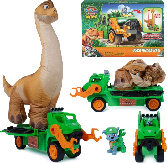 Spin Master Paw Patrol en dinosaurussen – Megasaurus dino-voertuig met automatisch opblaasbare dinosaurus en Rocky-figuur
