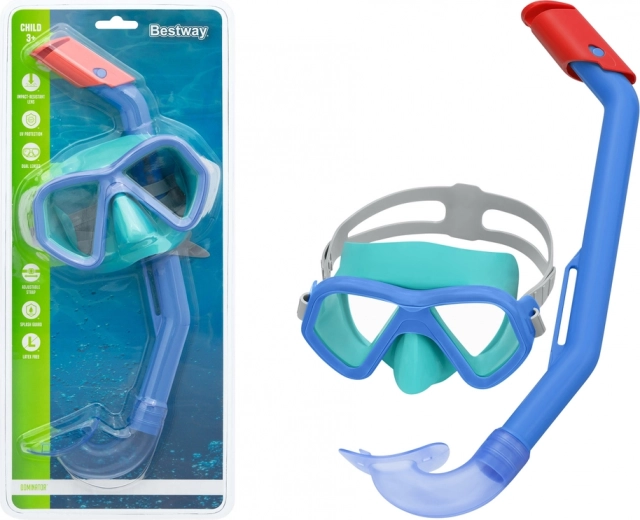 Kinderset voor snorkelen met masker en snorkel BESTWAY – Blauw