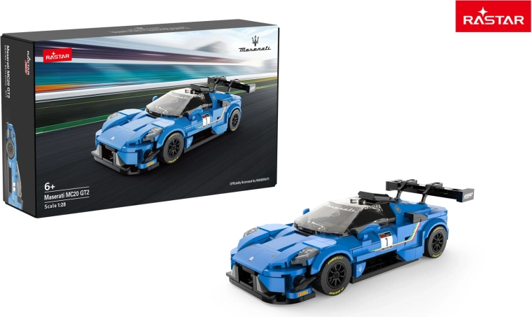 Bouwset auto Rastar Maserati MC20 GT2 blauw 1:28 - 1 stuk