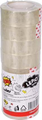 Transparante plakband 18 mm x 30 m - set van 8 stuks