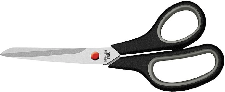 Schaar met zachte greep 21,5 cm, zwart