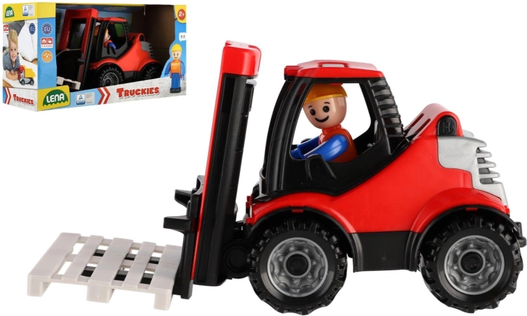 LENA Truckies baby vorkheftruck met pallet en figuurtje