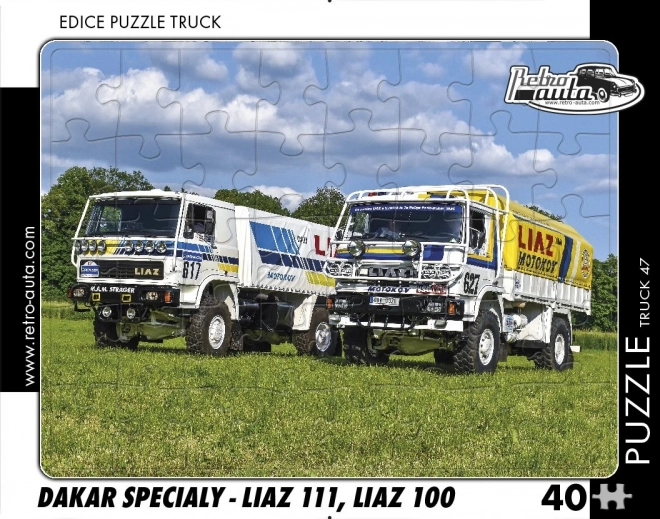 RETRO-AUTA puzzel TRUCK Dakar specials LIAZ 111 en LIAZ 100 – 40 stukjes