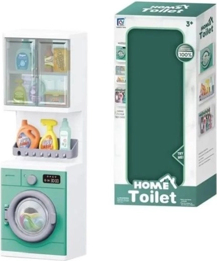 Kinderbadkamerset met wasmachine en rek met sproeifunctie