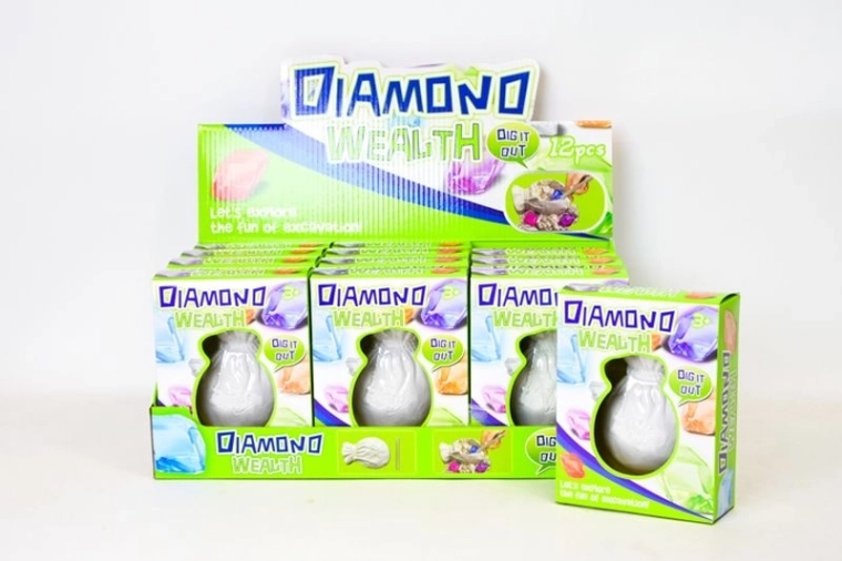 Diamanten – set om edelstenen op te graven (12 stuks in display)